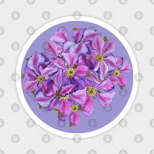 Clematis Flower Magnet by Kirsty Topps